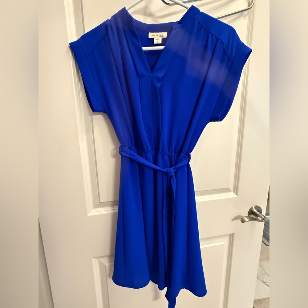 Monteau Cobalt V-Neck Blouse